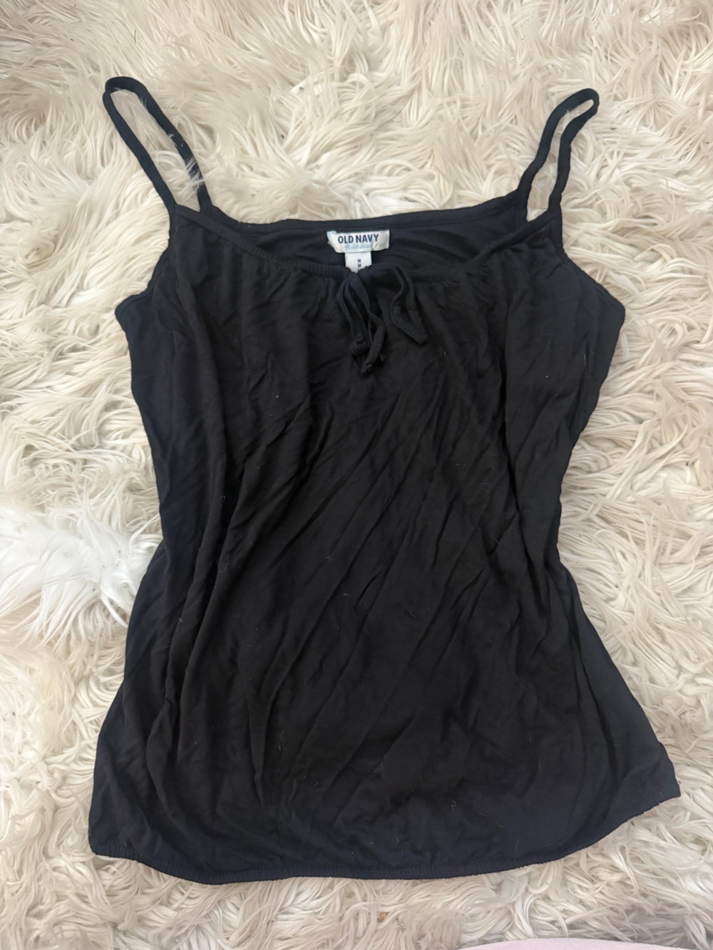 Old Navy Black Drawstring Spaghetti Strap Tank